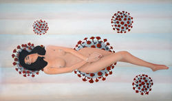 Corona Love - Virus # 1 painting.